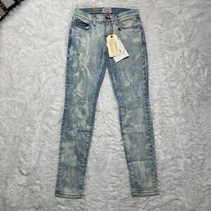 CURRENT ELLIOT CITY BLEACH DESTROY ANKLE SKINNY JEANS SIZE 26